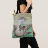 Playful River Otter Painting Tasche (Von Nahem)