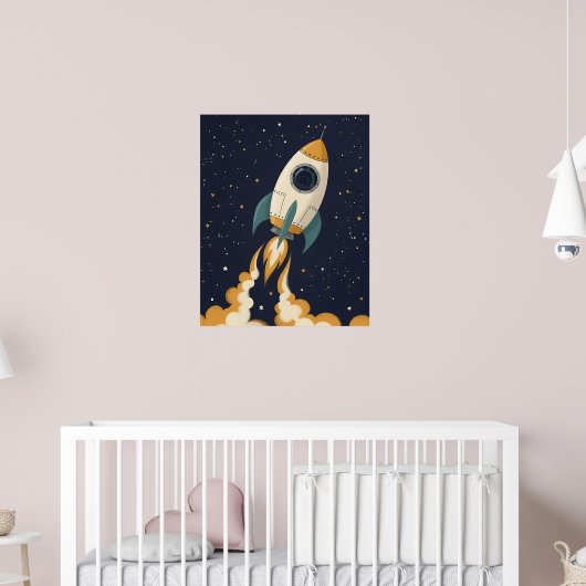 Playful Rocket Ship - Celestial Kinderzimmer Poster (Kinderzimmer 2)
