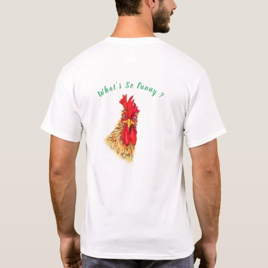 Playful Rooster Funny T - Shirt Gift - Benutzerdef (Rückseite)