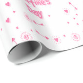 Playful Rosa Red Valentine Text Geschenkpapier (Rolleneckpunkt)