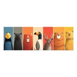 Playful Safari Animals Poster