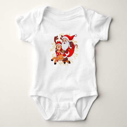 **"Playful Santa Claus Design – Fun and Festive Ch Baby Strampler (Vorderseite)