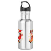 **"Playful Santa Claus Design – Fun and Festive Ch Edelstahlflasche (Rückseite)