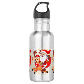 **"Playful Santa Claus Design – Fun and Festive Ch Edelstahlflasche (Vorderseite)