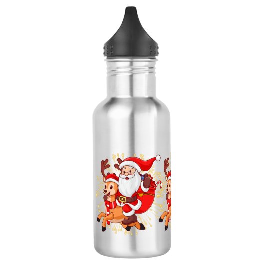 **"Playful Santa Claus Design – Fun and Festive Ch Edelstahlflasche (Links)