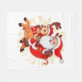 **"Playful Santa Claus Design – Fun and Festive Ch Fleecedecke (Vorderseite (Horizontal))