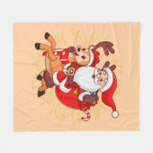 **"Playful Santa Claus Design – Fun and Festive Ch Fleecedecke (Vorderseite (Horizontal))
