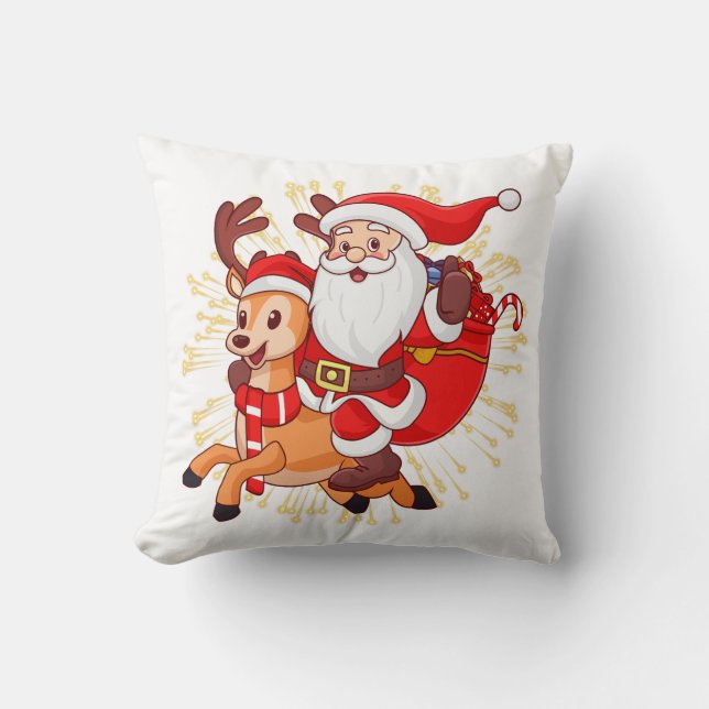 **"Playful Santa Claus Design – Fun and Festive Ch Kissen (Vorderseite)