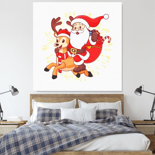 **"Playful Santa Claus Design – Fun and Festive Ch Leinwanddruck (Insitu (Schlafzimmer))