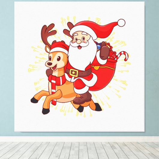 **"Playful Santa Claus Design – Fun and Festive Ch Leinwanddruck (Insitu (Holzboden))