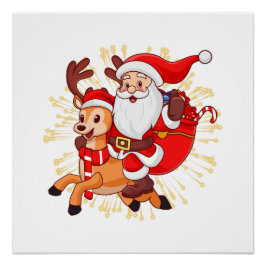 **"Playful Santa Claus Design – Fun and Festive Ch Poster