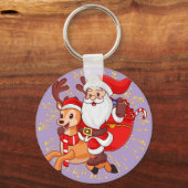 **"Playful Santa Claus Design – Fun and Festive Ch Schlüsselanhänger (Rückseite)