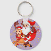 **"Playful Santa Claus Design – Fun and Festive Ch Schlüsselanhänger (Rückseite)
