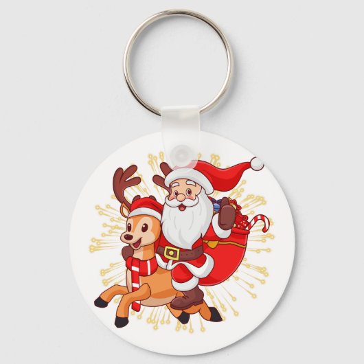 **"Playful Santa Claus Design – Fun and Festive Ch Schlüsselanhänger (Vorderseite)