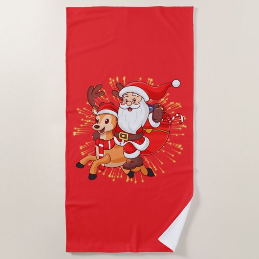 **"Playful Santa Claus Design – Fun and Festive Ch Strandtuch (Vorderseite)
