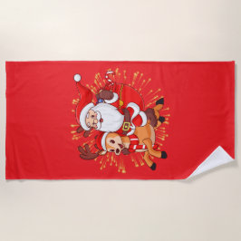 **"Playful Santa Claus Design – Fun and Festive Ch Strandtuch