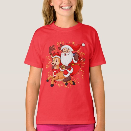 **"Playful Santa Claus Design – Fun and Festive Ch T-Shirt (Vorderseite)