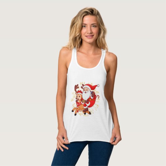 **"Playful Santa Claus Design – Fun and Festive Ch Tank Top (Vorderseite Vollansicht)