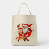 **"Playful Santa Claus Design – Fun and Festive Ch Tragetasche (Rückseite)