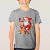 **"Playful Santa Claus Design – Fun and Festive Ch Tri-Blend Shirt (Vorderseite)