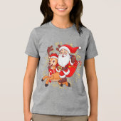 **"Playful Santa Claus Design – Fun and Festive Ch Tri-Blend Shirt (Vorderseite)