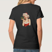Playful Santa Girl Winking with Holly T-Shirt (Rückseite)