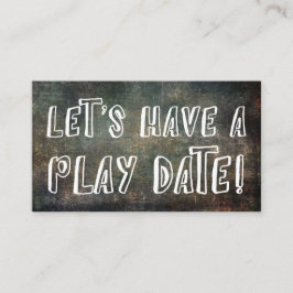 Playful Schriftart Dark Grunge Mommy Play Date Car Telefonnummerkarte
