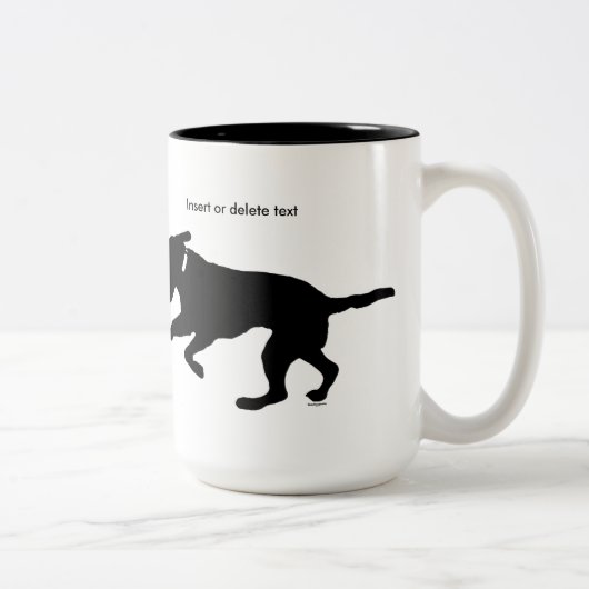 playful schwarzer Labrador Zweiton 15oz Tasse (Rechts)