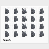 Playful Scottish Terrier Quadratischer Aufkleber (Blatt)