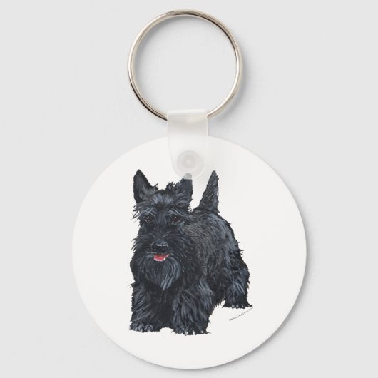 Playful Scottish Terrier Schlüsselanhänger (Vorderseite)