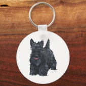 Playful Scottish Terrier Schlüsselanhänger (Vorderseite)