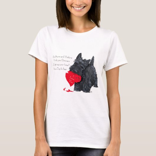 Playful Scottish Terrier Valentine Lament T-Shirt (Vorderseite)