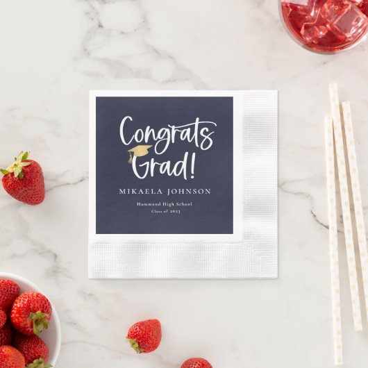 Playful Script Graduation Party Napkins Serviette (Beispiel)