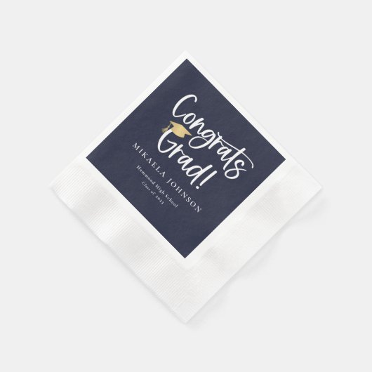 Playful Script Graduation Party Napkins Serviette (Ecke)