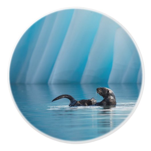 Playful Sea Otter Keramikknauf (Vorderseite)