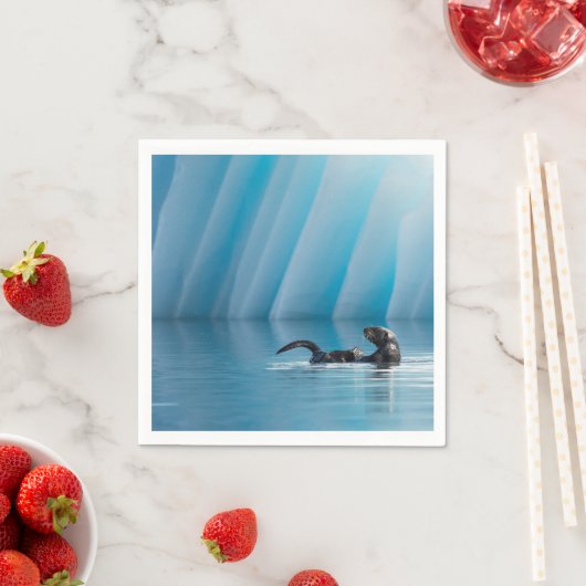 Playful Sea Otter Serviette (Beispiel)