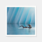 Playful Sea Otter Serviette (Vorderseite)