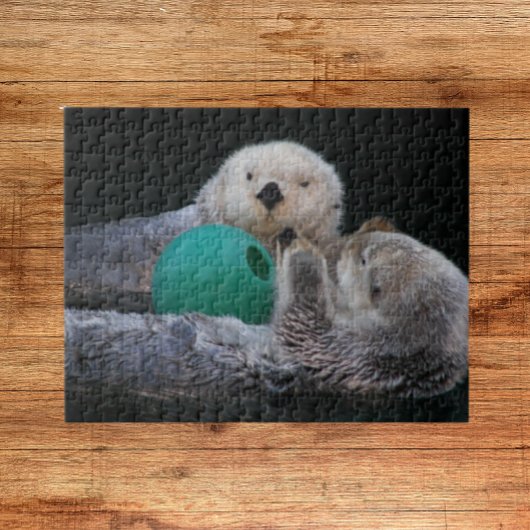 Playful Sea Otters Foto Puzzle