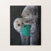Playful Sea Otters Foto Puzzle (Vertikal)