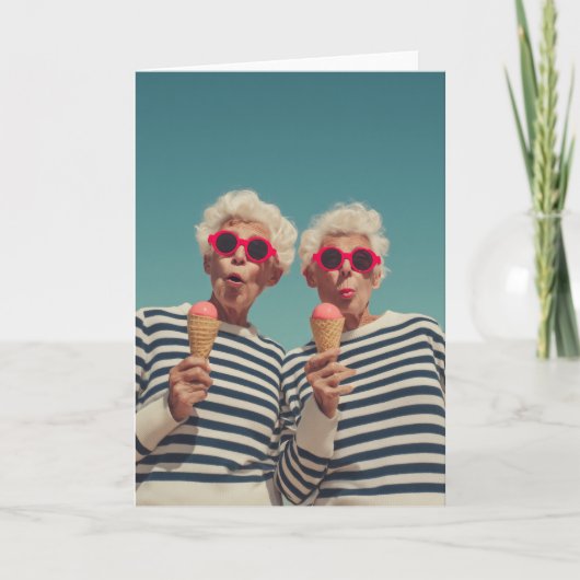 Playful Senior Summer Vibes Karte (Vorderseite)