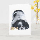 Playful Shih Tzu Karte (Gelbe Blume)