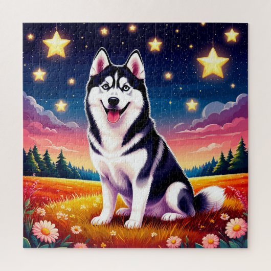 Playful Siberian Husky Puzzle (Vertikal)