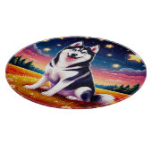 Playful Siberian Husky Schneidebrett (Ecke)