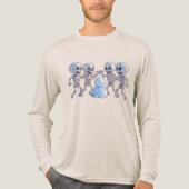 Playful Skeletons Building a Snowman – 3D Cartoon, Tri-Blend Shirt (Vorderseite)