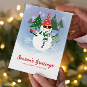 Playful Snowman mit Mistletoe Weihnachten Gruß