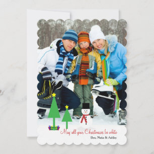 Playful Snowman Photo Holiday Card Feiertagskarte