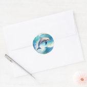 Playful Splash Dolphin Runder Aufkleber (Umschlag)