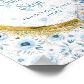 Playful staubblauer Blüten Goldjungen-Baby-Brauch Poster (Ecke)