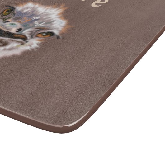 Playful Straußenschnitt Board Custom Colors - Text Schneidebrett (Ecke)