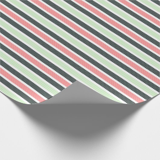 Playful Striped Polka Dot Pattern Geschenkpapier (Ecke)